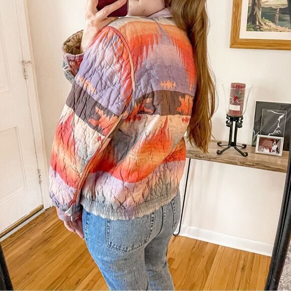 Ralph Lauren Vintage Reversible Quilted Jacket Aztec Floral - Picture 4 of 13